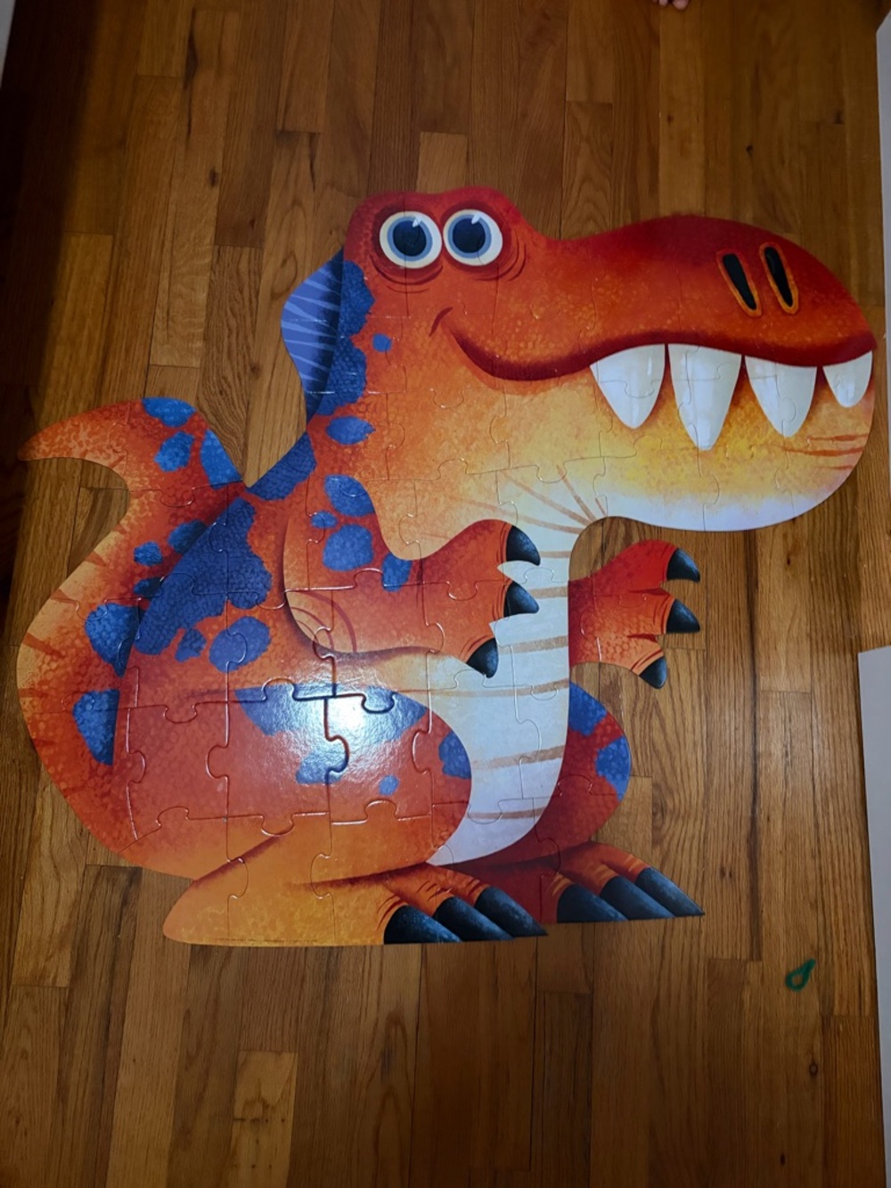 Crocodile Creek Jumbo Shaped Dinosaur Puzzle - Orange & Blue - Picture 5 of 5